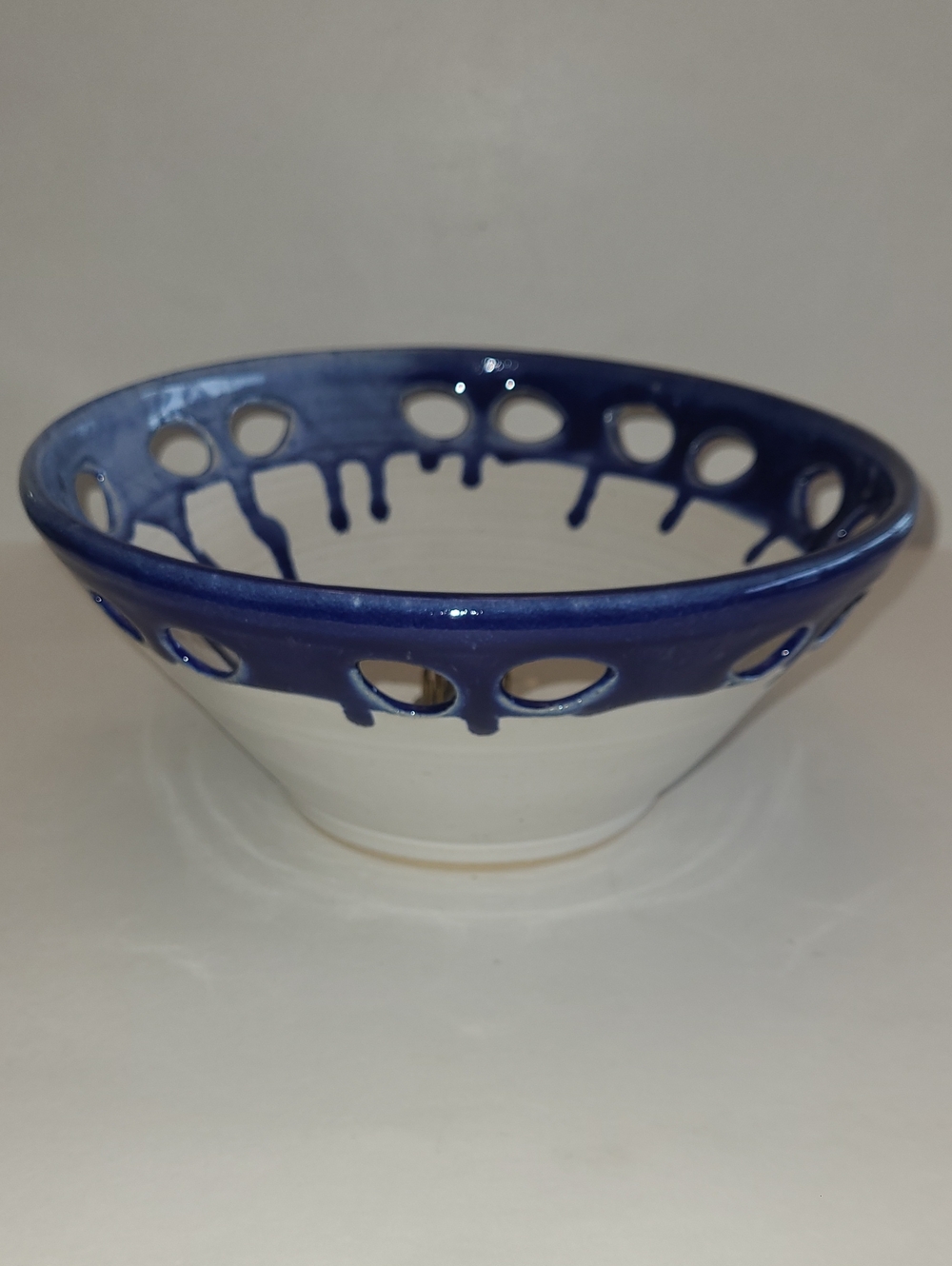 Studio Art Pottery Bowl With Flower Frog